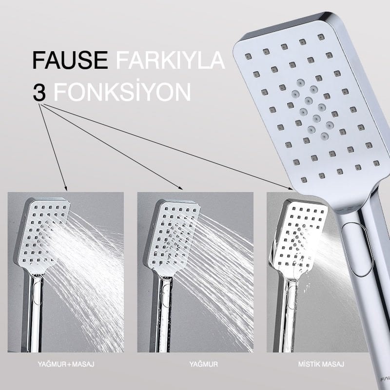 Sürgülü Duş Seti 3 Fonksiyonlu KSS122