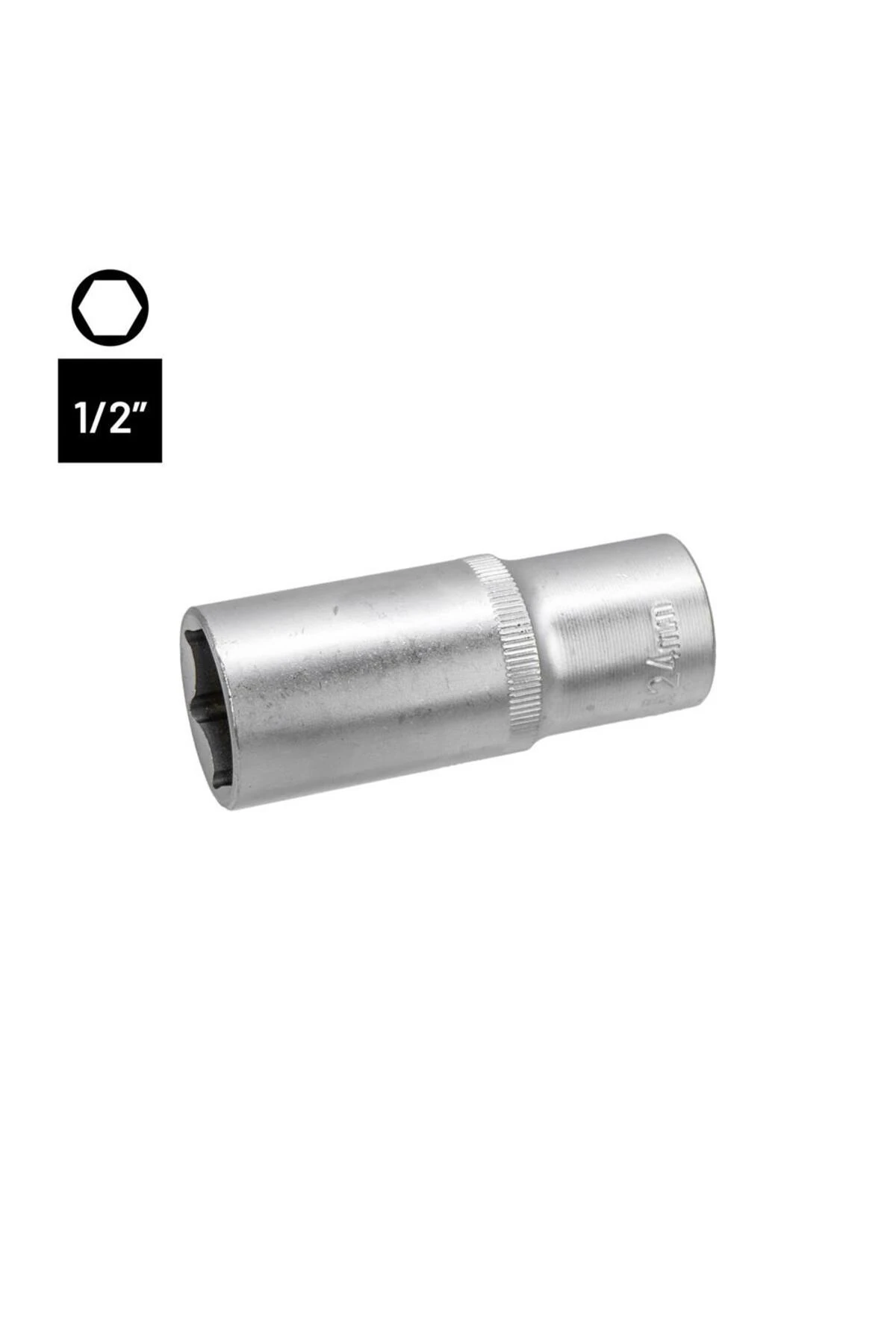 6458 Altı Köşe 1/2" Uzun Derin Lokma Anahtar 24 mm