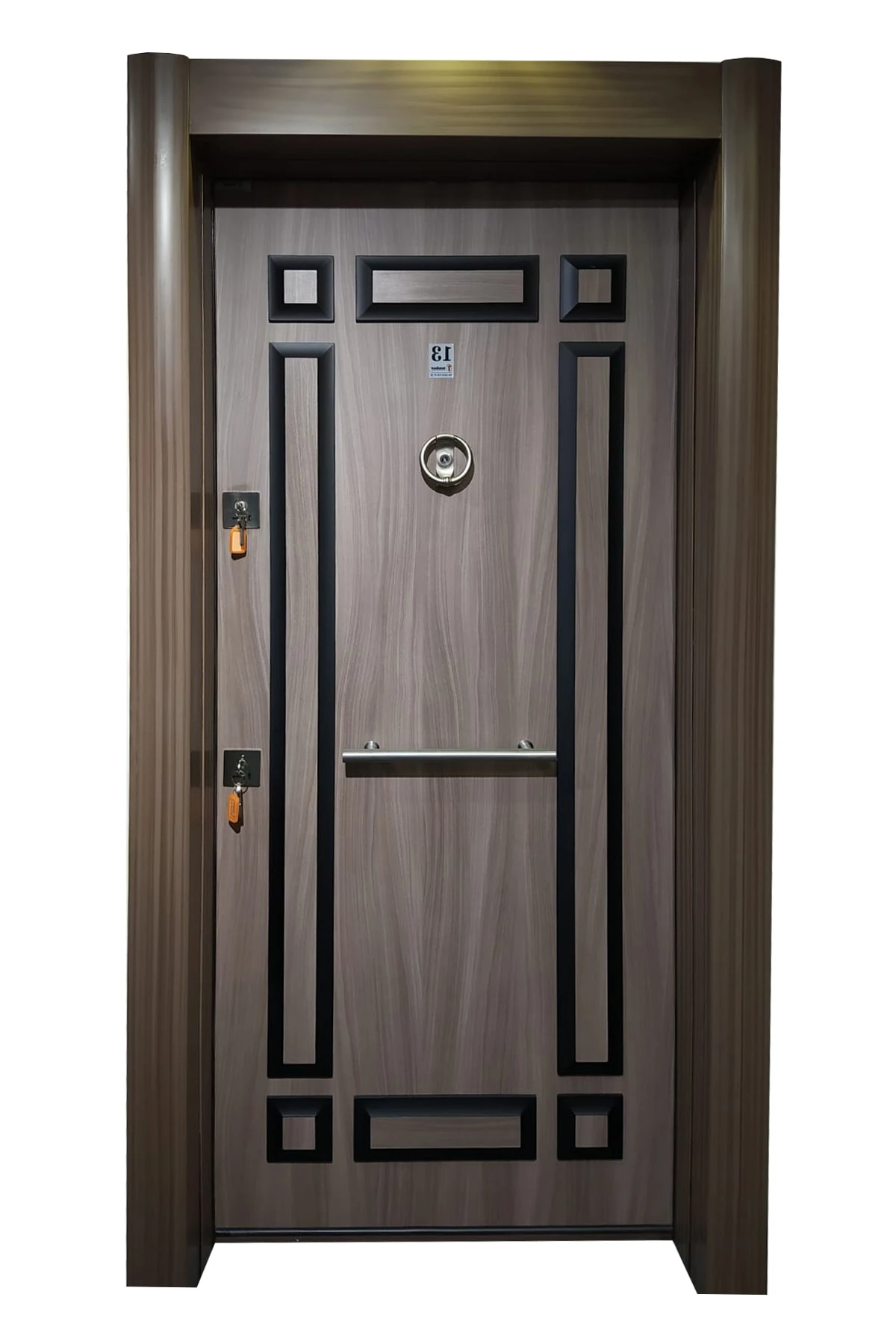 Celik Kapi Tırnaklı Sistem Eskitme Kasalı Kabartmalı Model Daire Kapısı Çelik Kapı Sağ Açılım