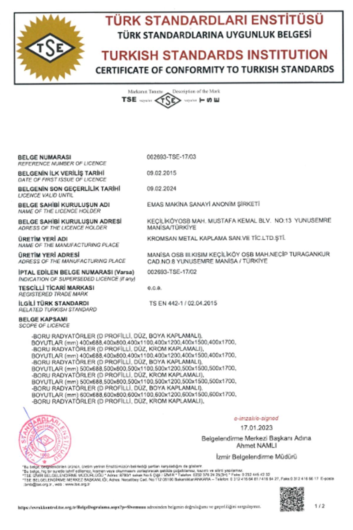 500/1100mm Havlupan Krom Havlu Kurutucu Banyopan Radyatör