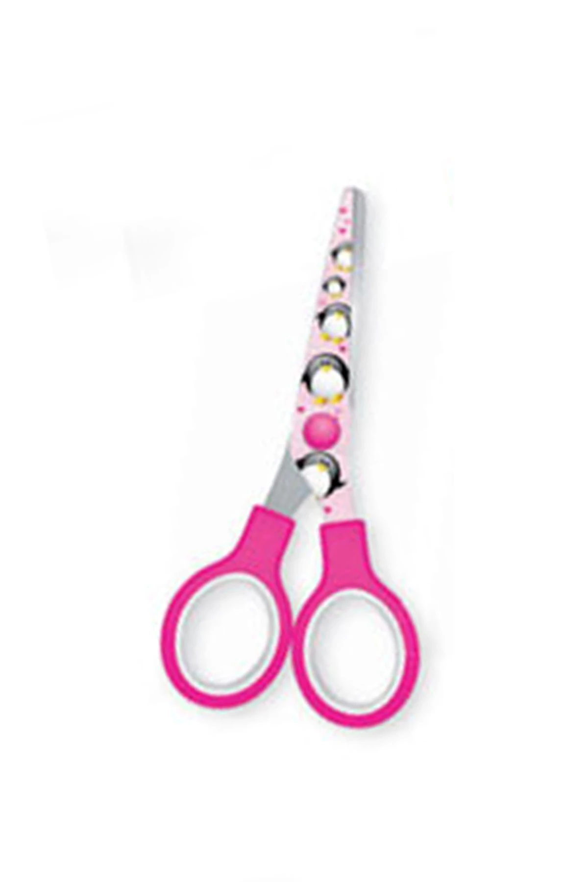 Çocuk Makası Küt Uçlu Desenli Gövde pembe