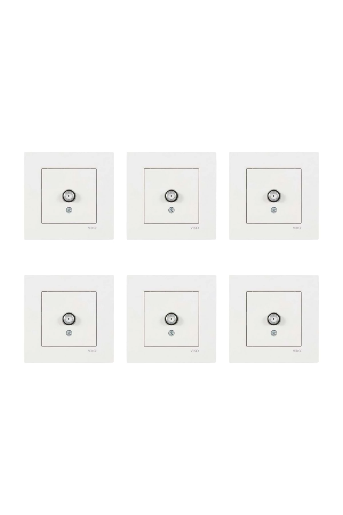 Viko Karre Uydu Prizi F Konnektörlü Çerçeveli - Beyaz 6 Adet