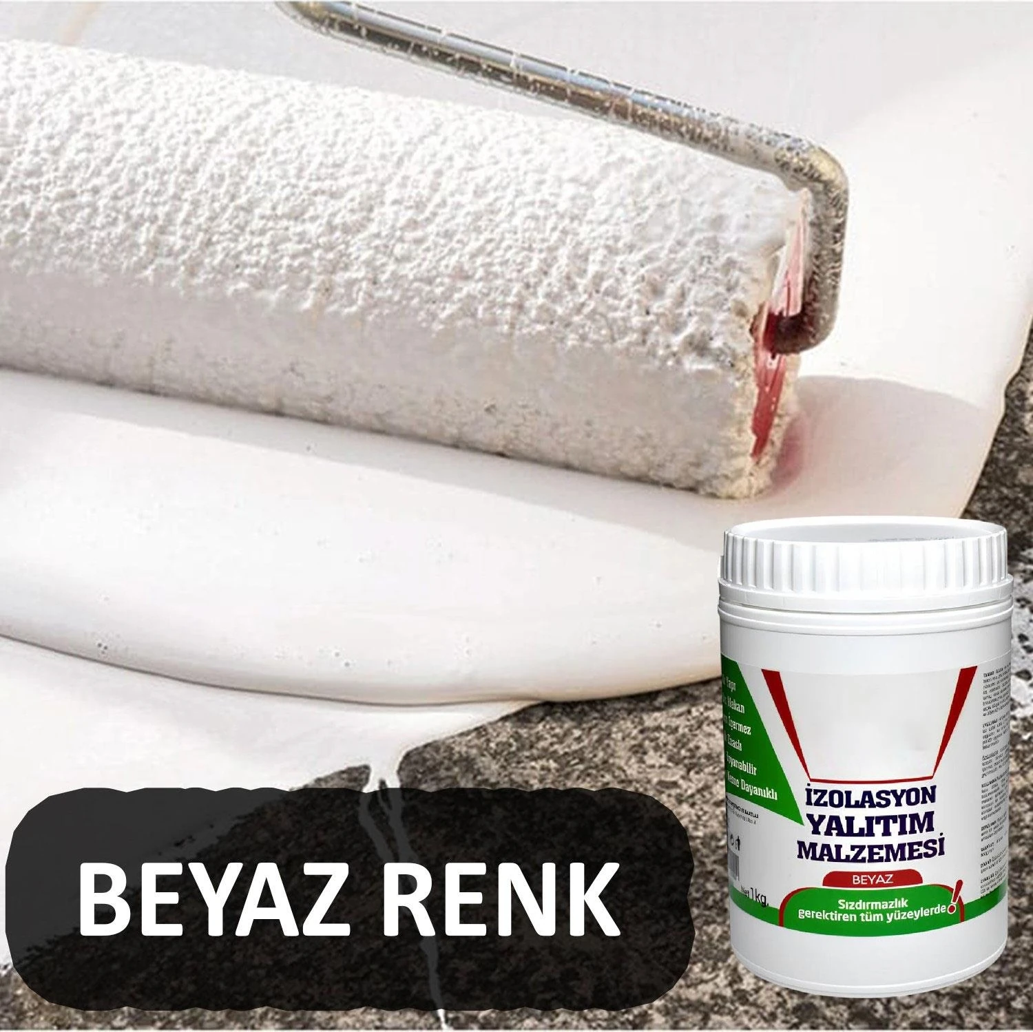 Yalıtım Malzemesi 1 kg Beyaz Renk Su Sızdırmaz Elastik Boyanabilir Rutubet Nem İzolasyon Yalıtımı