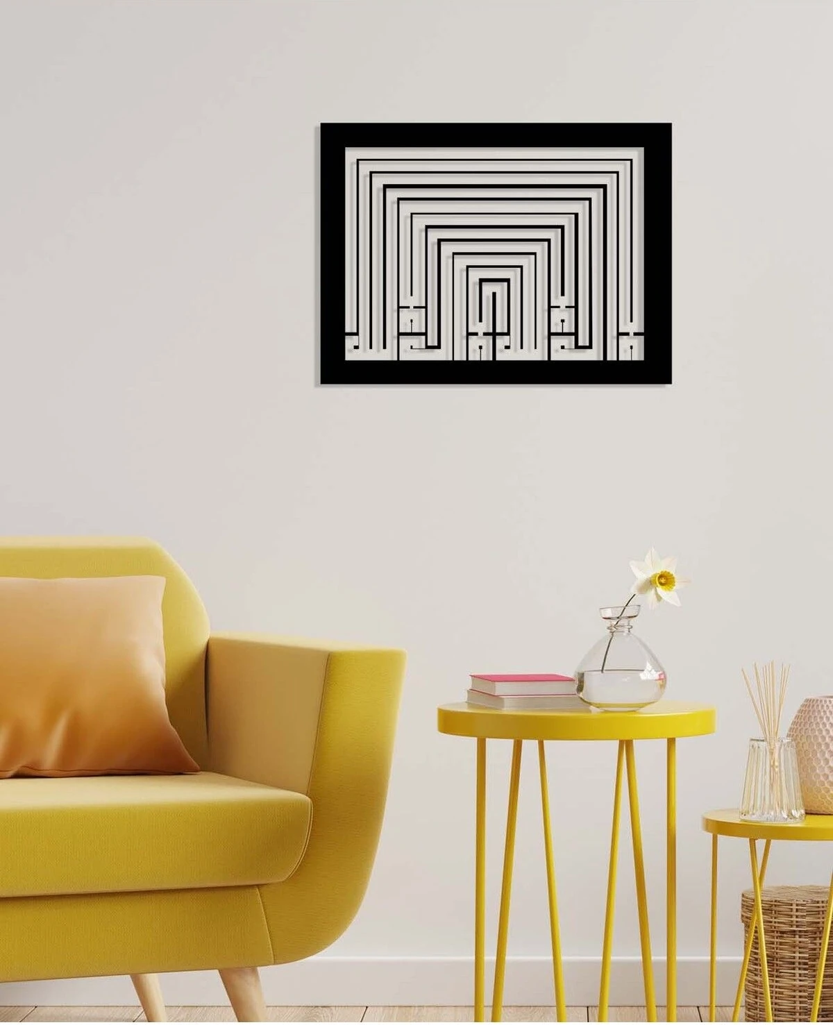 -La Ilahe Illallah Islami Metal Tablo - Islami Ev Dekorasyonu - Dini Duvar Tabloları - 70 X 52 - Cm - Sıyah-Islm-092