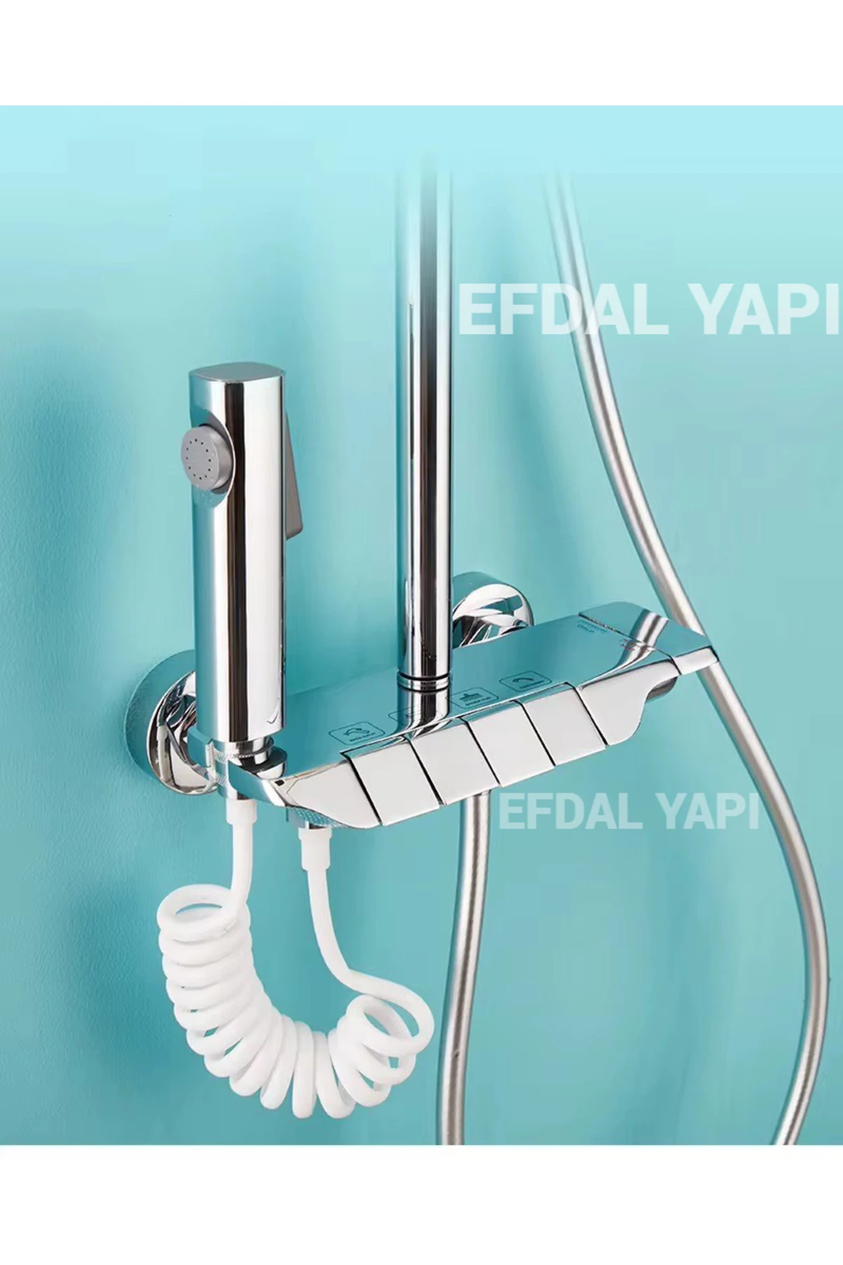 PİYANO DUŞ SETİ KROM 5 FONKSİYONLU  2 YIL GARANTİLİ