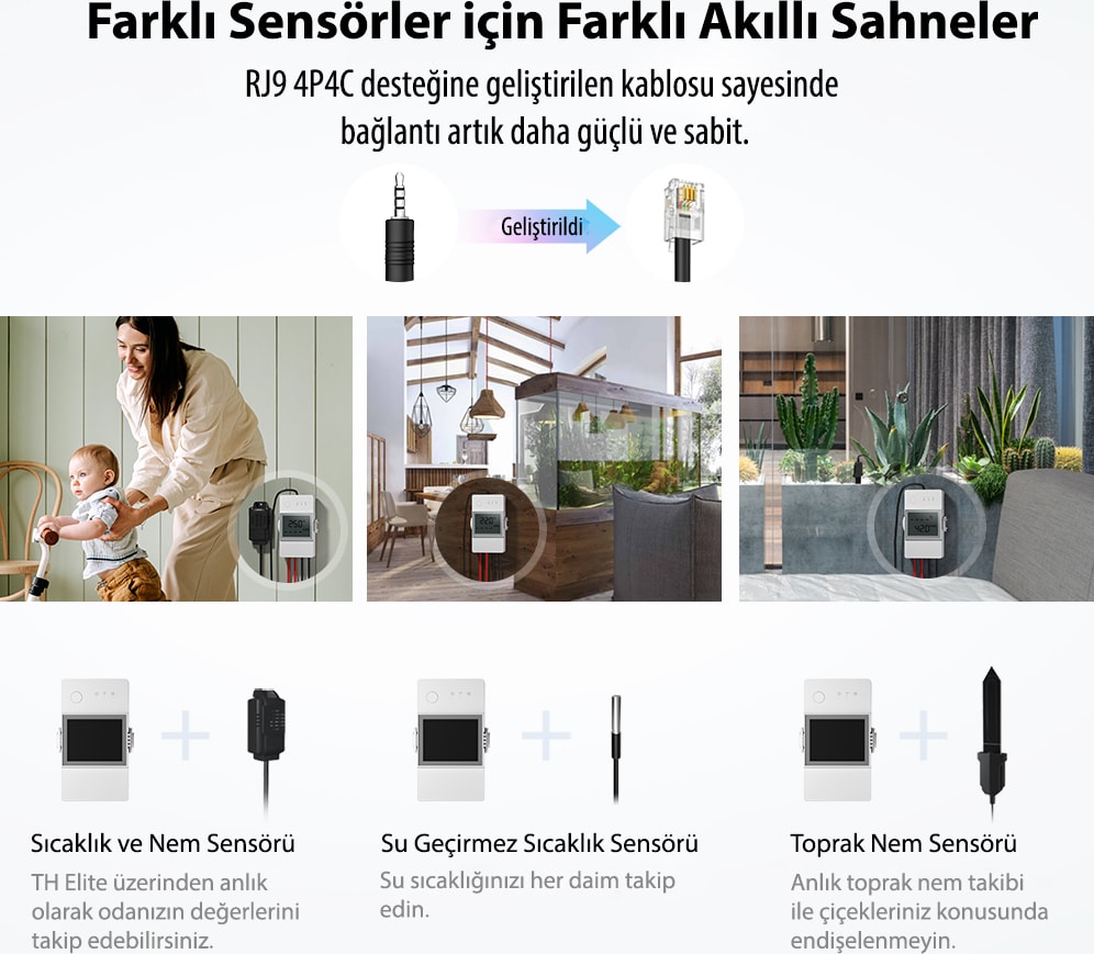 TH16 Elite (R3) Sensör Girişli ve LCD Ekranlı Wifi Akıllı Röle
