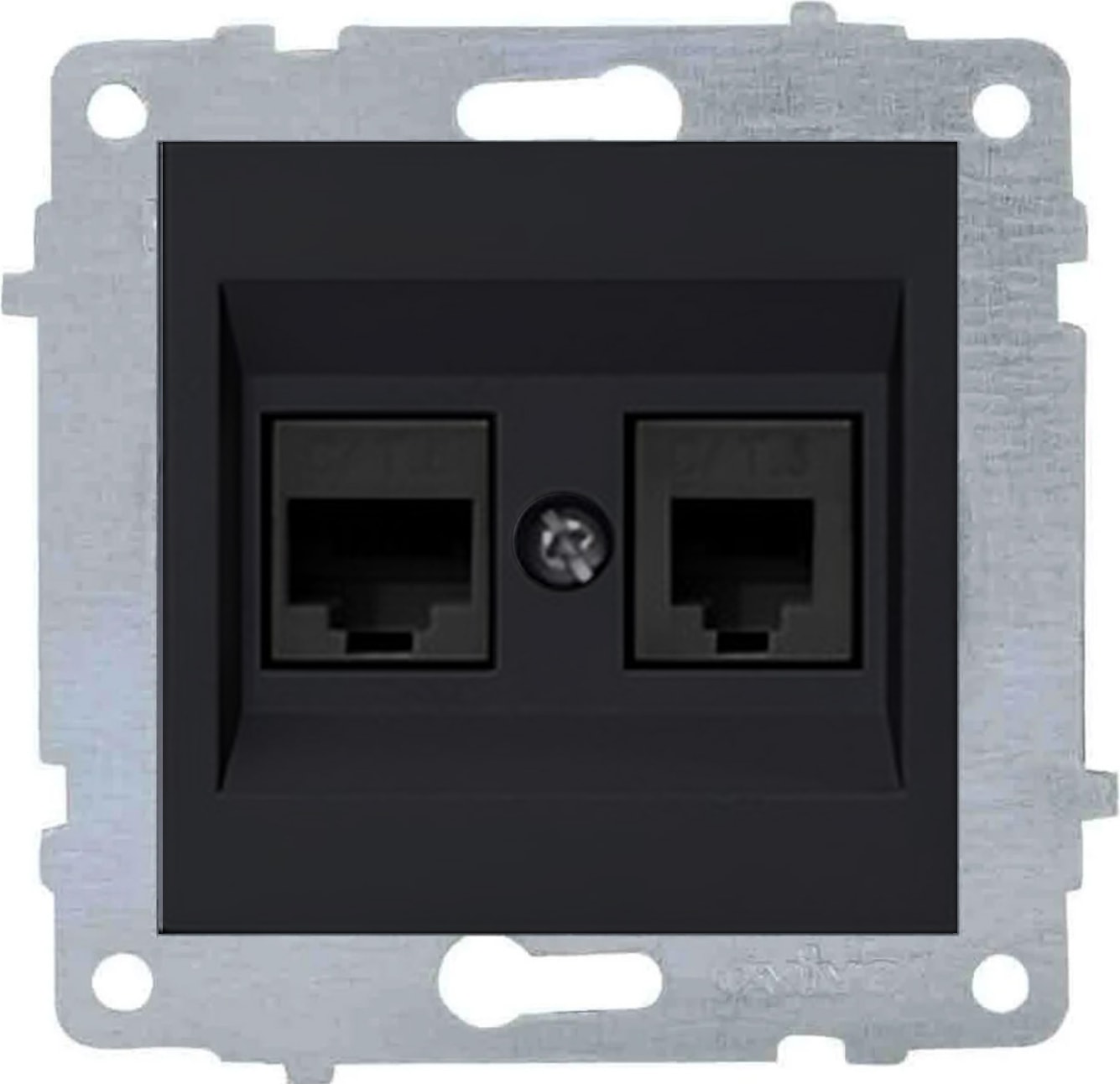 Grano Metalik Siyah Cat3 Cat4 Telefon ve Data Prizi