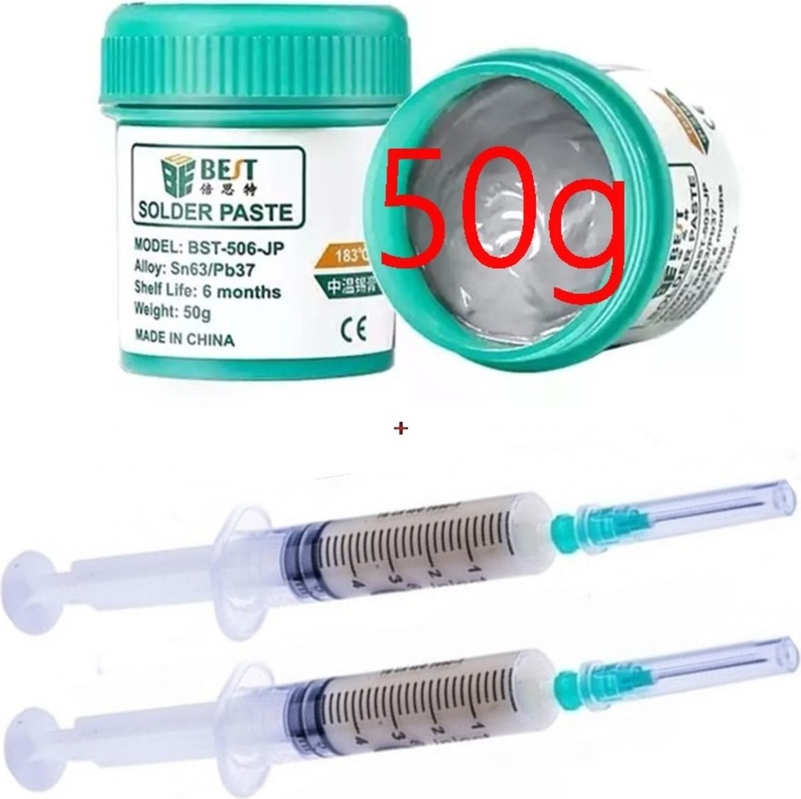 Solder BST-509 Krem Lehim Best 50G Sıvı Lehim ve Flux Lehim Toplama Seti 2in1 Xx8