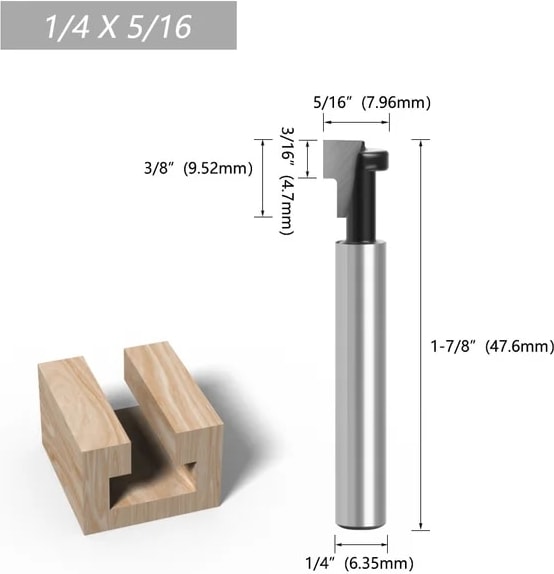 04 1 Adet 6MM/6.35MM/8MM Shank T-Yuvası Anahtar Deliği Kesici Ahşap Yönlendirici Bit Karbür Kesici Ahşap Altıgen Cıvata T-Track Planya Freze Kesicisi (Yurt Dışından)