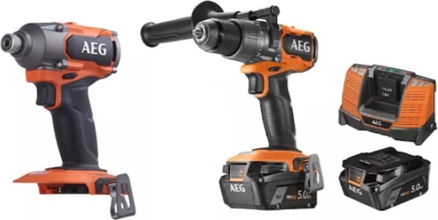 AEG  BSB18C3BL-502C + BSS18C3B3 2 Li 2X5AH Akülü Vidalama Seti