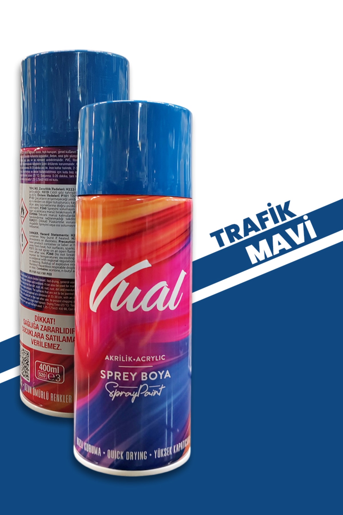Vual Akrilik Parlak Trafik Mavisi 400 ml - RAL 5017