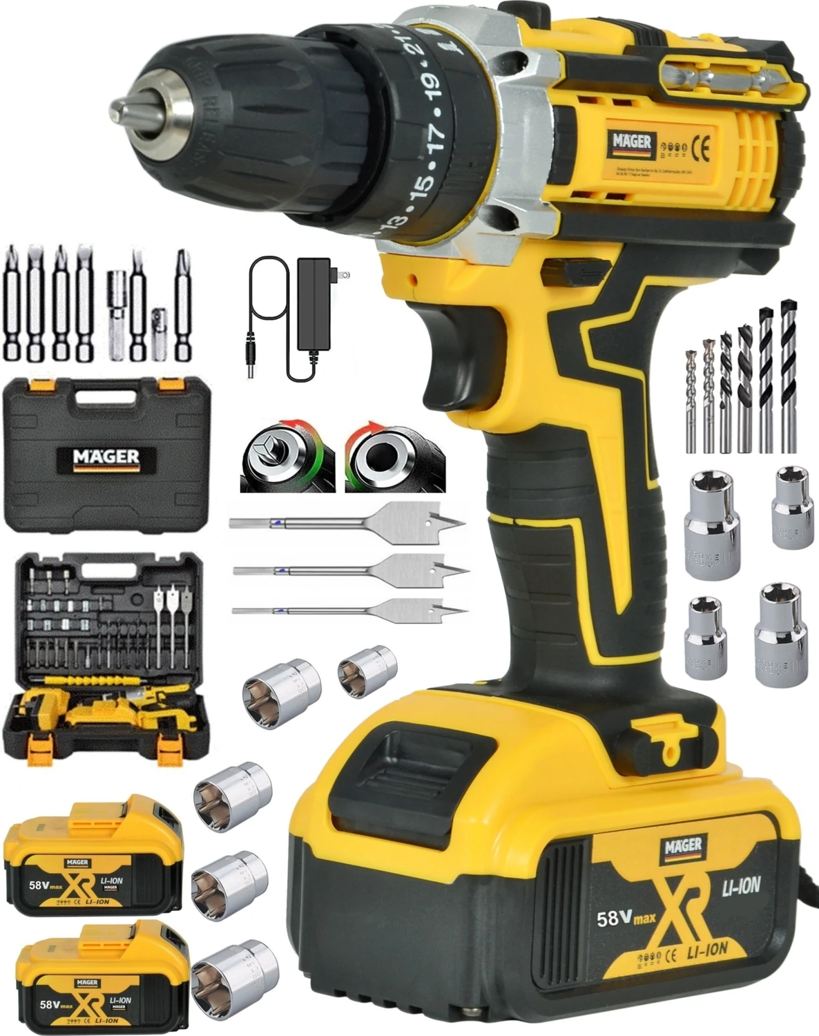 Germany Thechnology Xr 58 Wat Darbeli Çift Akülü Şarjlı Vidalama Matkap