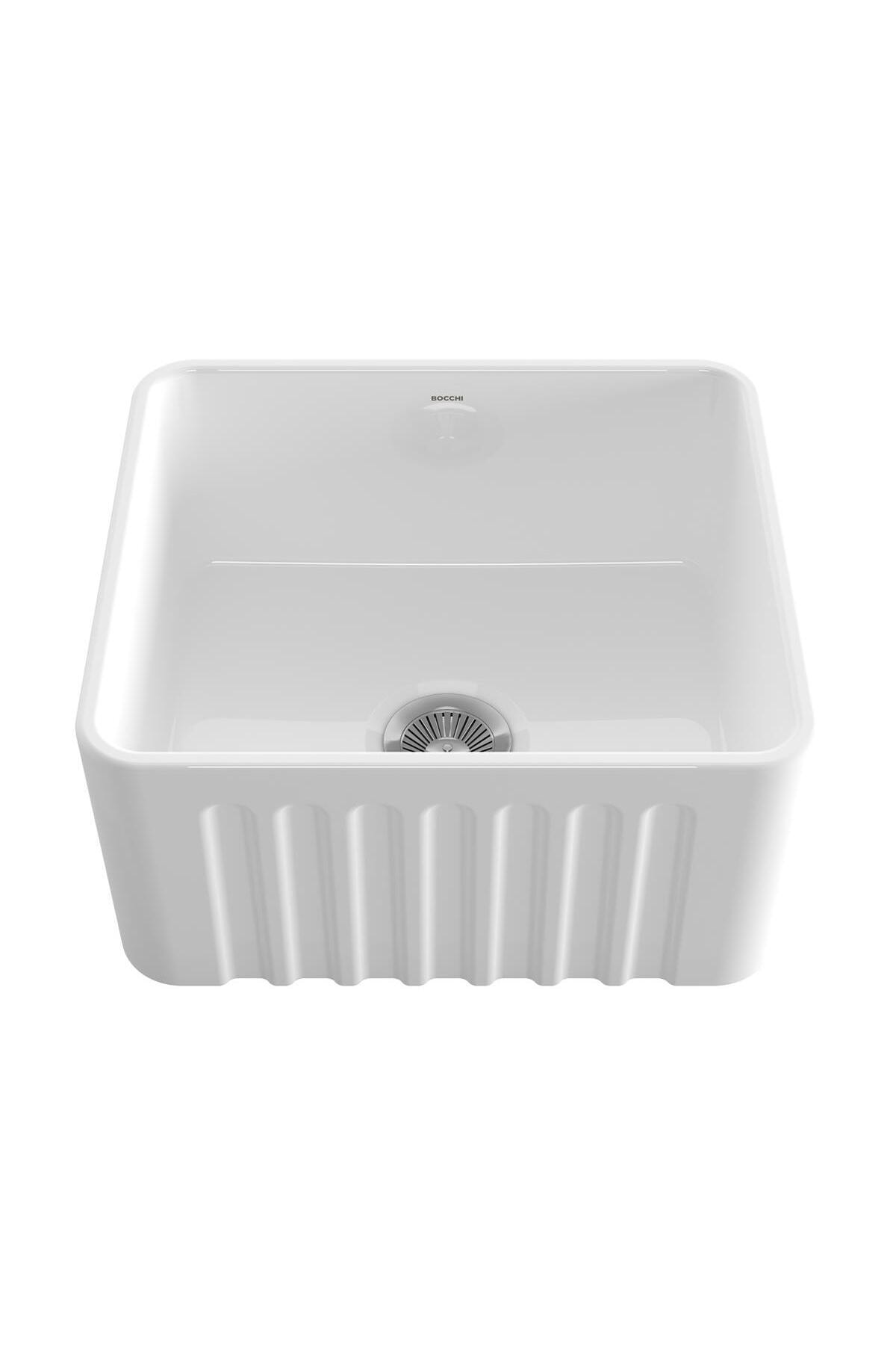 Lavello Dekorlu Mutfak Eviyesi 50cm. Parlak Beyaz