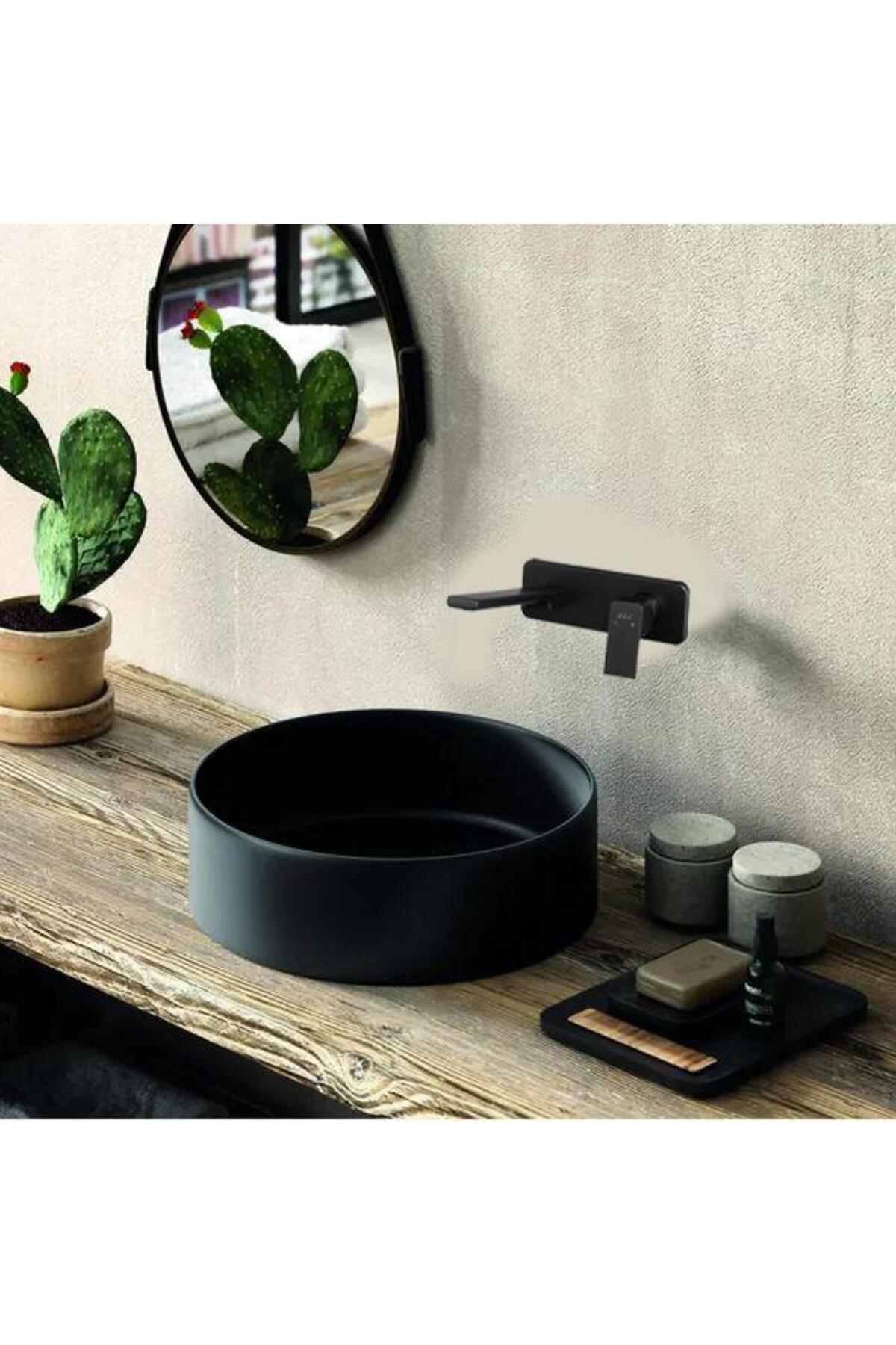 Tiera Ankastre Lavabo Bataryası Mat Siyah Set (102167605C1-K+102166601C1)