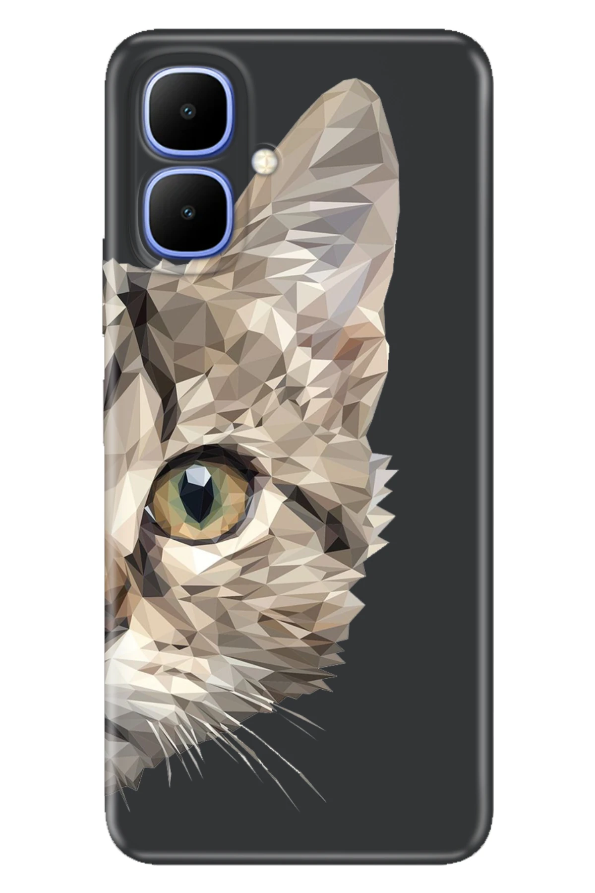 Infinix Smart 10 Uyumlu Kılıf Renkli Silikon Baskılı TPU Kedi Prizma