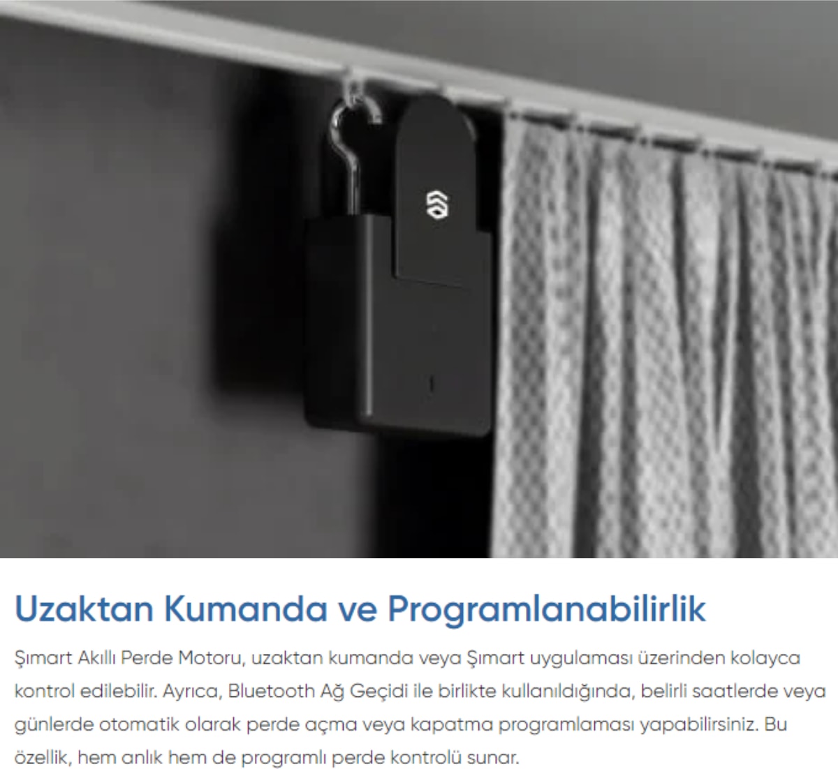 Akıllı Perde Motoru Çoklu Perde Tipiyle Uyumlu