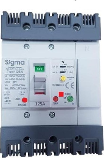 4X125A 25KA A.bobinli K.akımlı T.m.şalter H125N