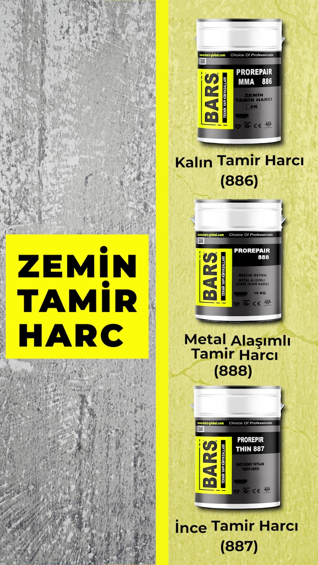 REÇİNE BETON 888, Metal Takviyeli, Hızlı Kuruyan, Ağır Yük İçin Zemin Tamir Harcı 19 kg