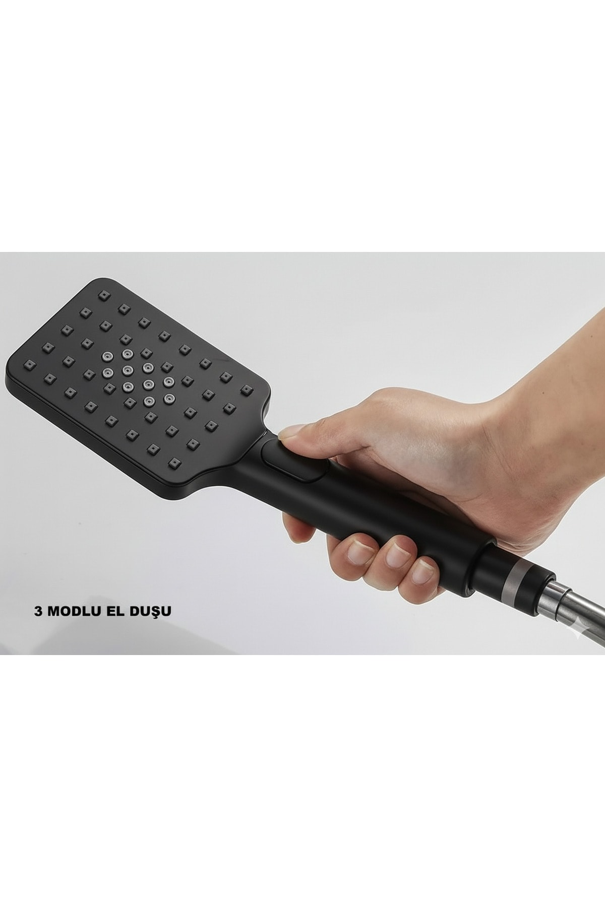 Tepe Yağmurlama Kirec Kırıcılı Siyah Çibaba Duş Seti Pirinç Yönlendirici Siyah