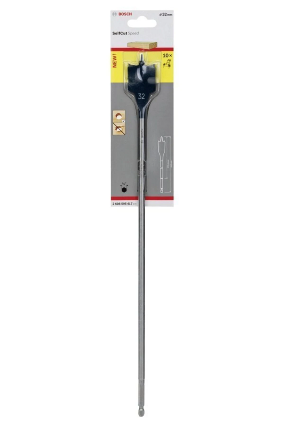 - Self Cut Speed Serisi Ahşap Için Yaprak Matkap Ucu 32*400 Mm