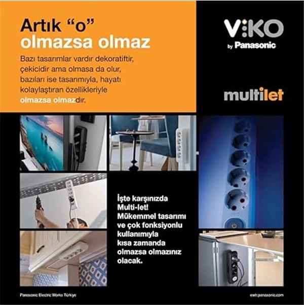 Multi-Let Dörtlü Priz Topraklı Kablolu Çarpma Karşıtı Çocuk Korumalı 5 mt