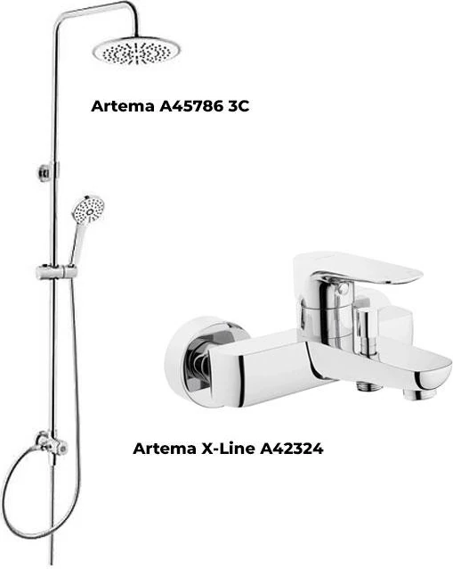 3c Duş Kolonu A45786 ve  X-Line A42324 Banyo Bataryası