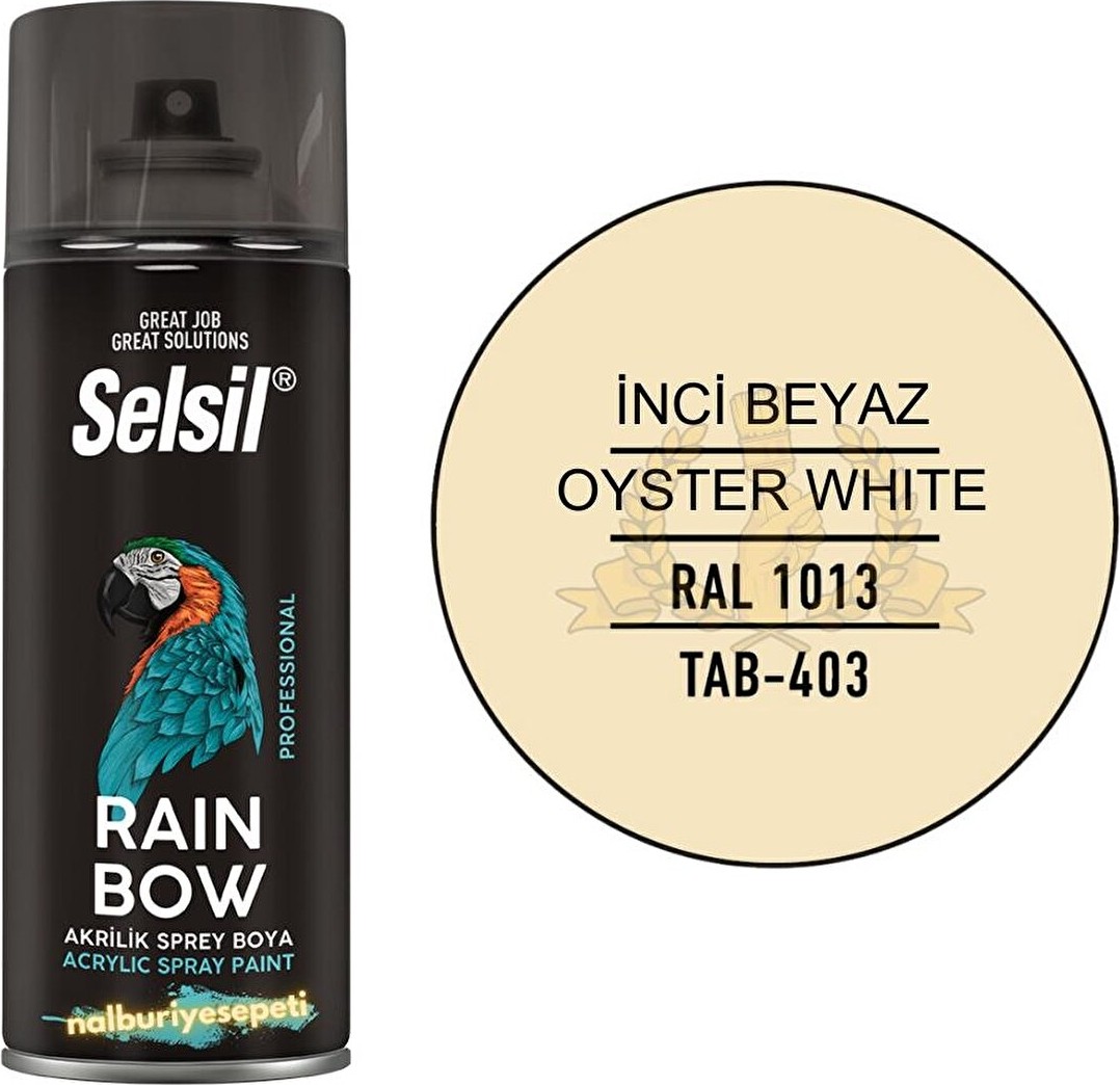 Rainbow Akrilik Sprey Boya Inci̇ Beyaz 400 Ml. - RAL1013
