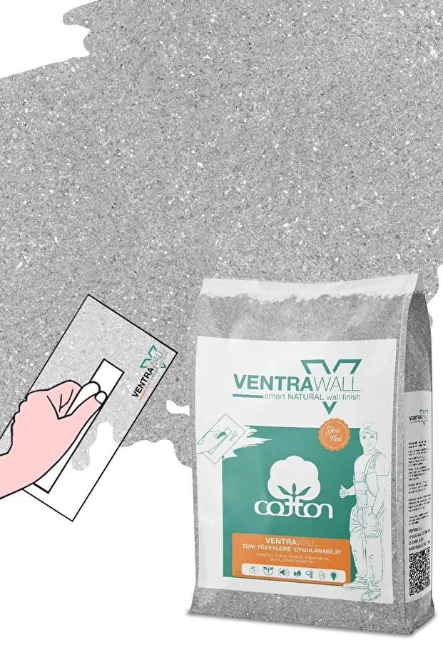 Isı Ve Ses Yalıtımlı Sürülen Duvar Kağıdı | Kendinden Yapışkanlı | Gri | Ge01-5 Kg | 16,5m²
