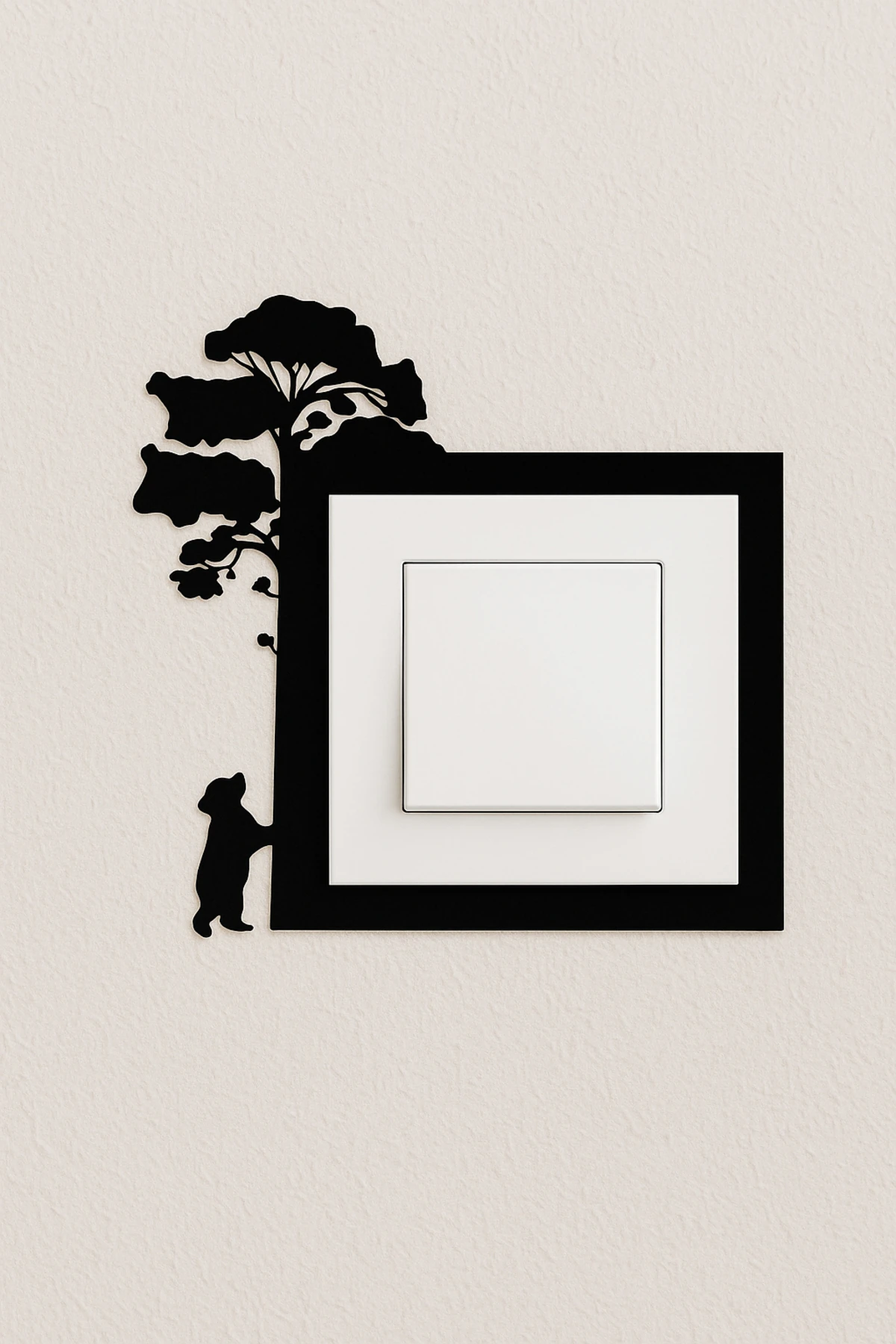 Ağaç Şekilli Dekoratif Ahşap Anahtar Priz Çerçevesi Modern TR