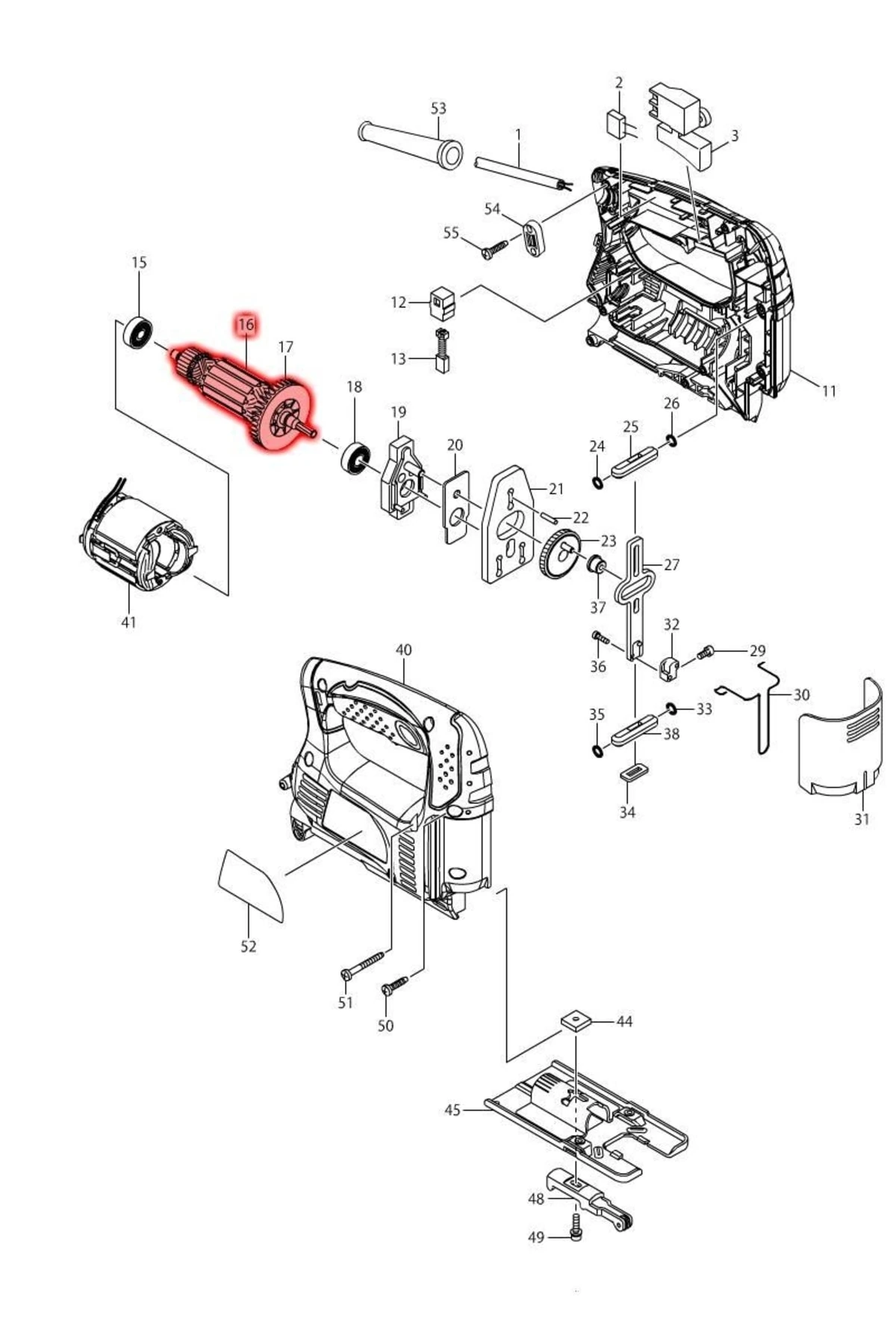Makita 4326 Endüvi Rotor Kollektör Ürün Kodu 515718-5