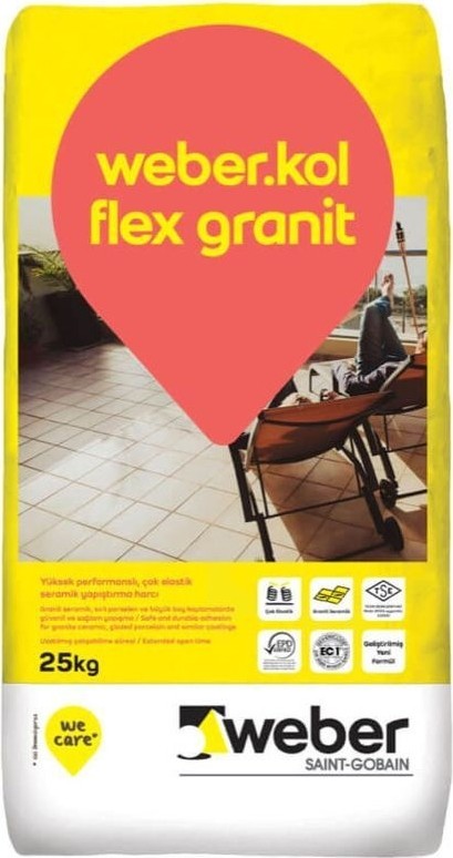 Kol Flex Granit Yapıştırıcı Gri 25 kg (C2 Te S1)