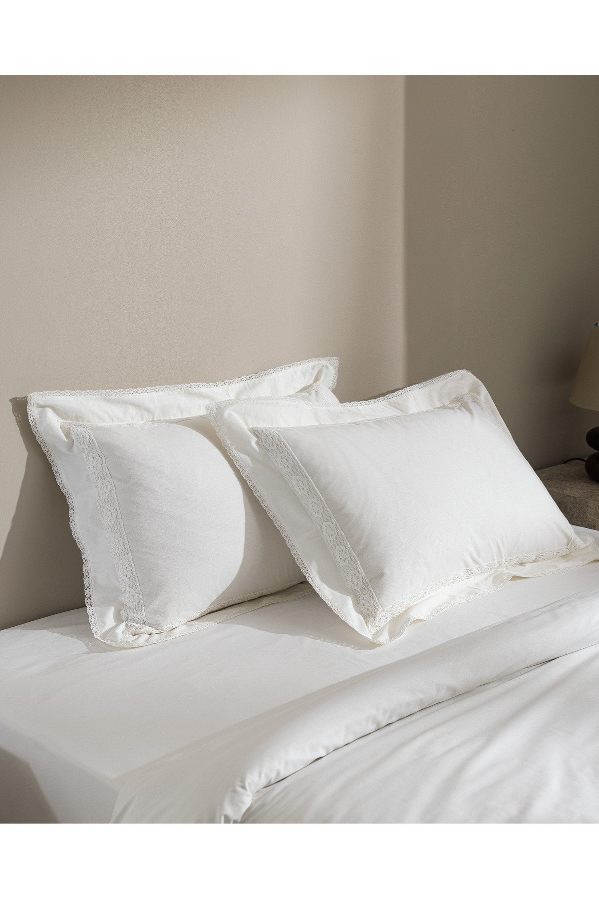 Kaviera King Size %100 Pamuk Brodeli Nevresim Takımı - Beyaz