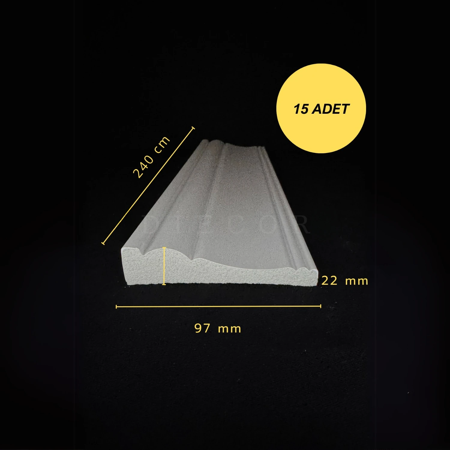 Dekoratif Boyanabilir 15 Adet 9 cm Polistren Süpürgelik