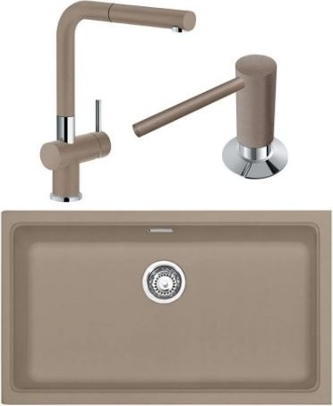 Fragranıt Evye Kubus Kbg 110-70 Oystertek Gözlü Dam.sız+Active Plus Doccia Oyster Evye Armat+Sabunlk