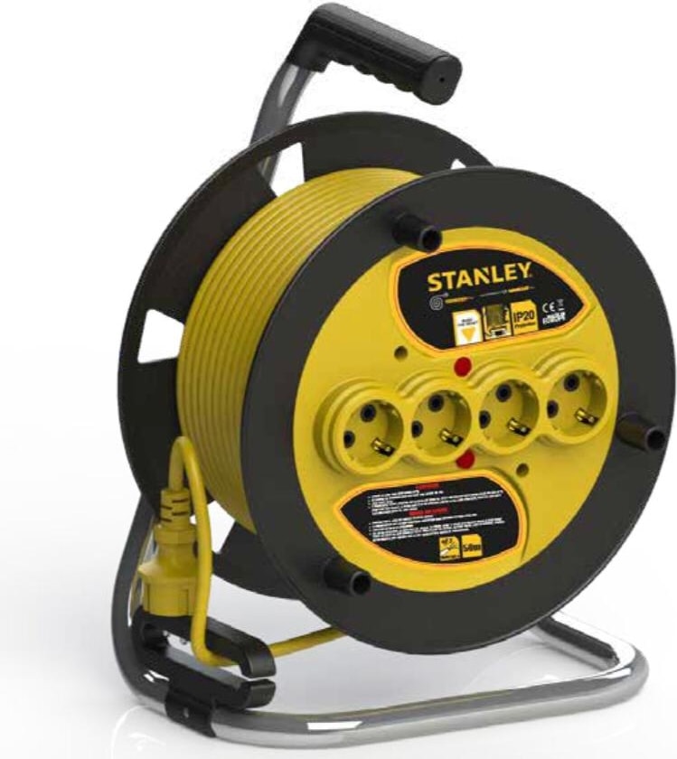 Profesyonel Makaralı Kablo St-E Serisi Termikli IP20 4 Soketli 25 Metre 3x1.5mm