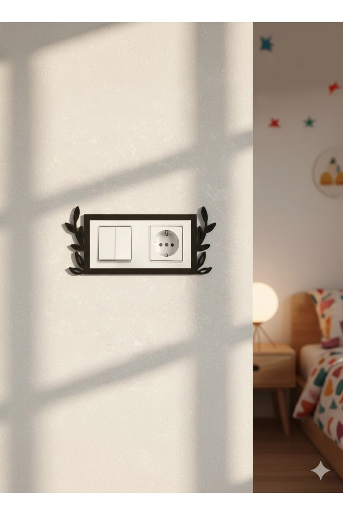 2115-m Lazer Ahşap Anahtar Priz Çerçevesi Mavi İkili Dekoratif