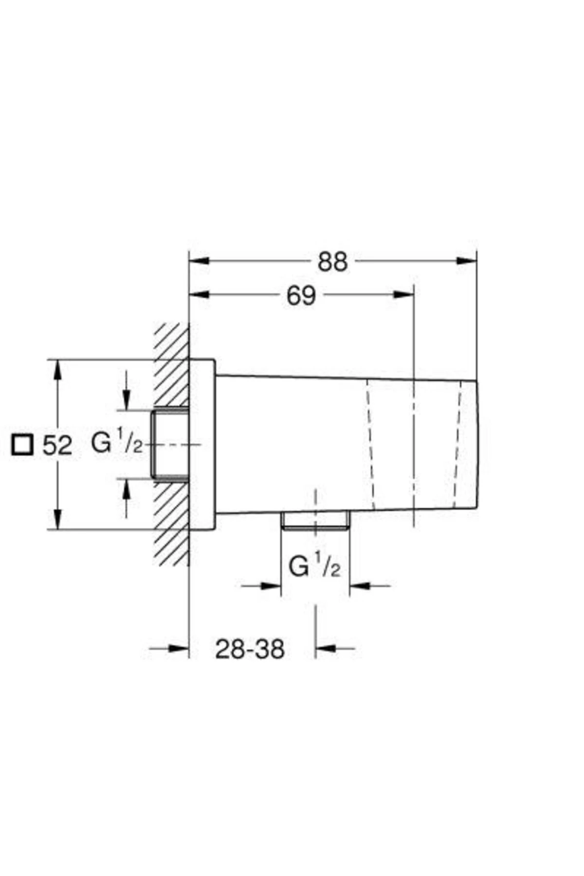 Euphoria Cube Askılı Duş Çıkış Dirseği - 26370gn0
