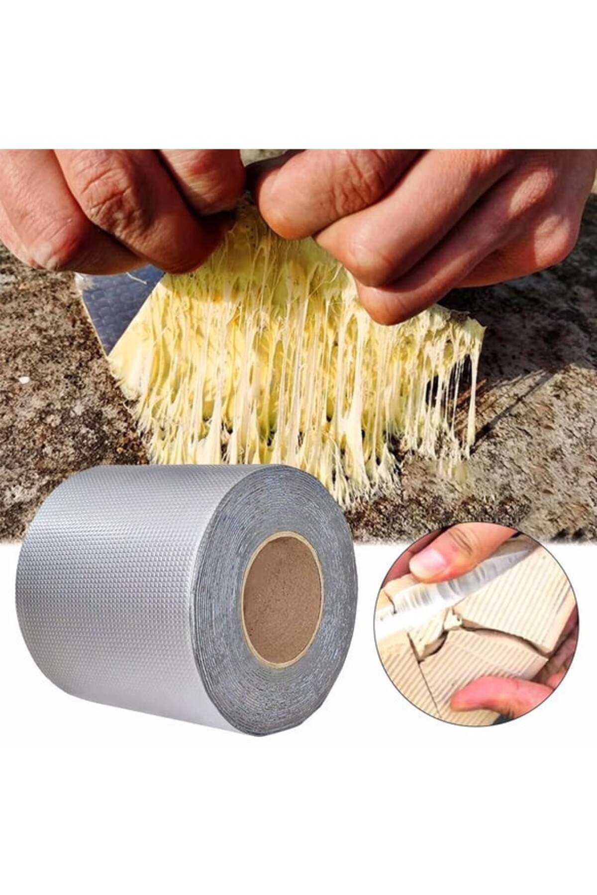 OZKUVVET Süper Güçlü Su Sızdırmaz Çamur Bant 72mm X 2m Tamir Çatlak Boru Bandı. Çatı Izolasyon Bandı -