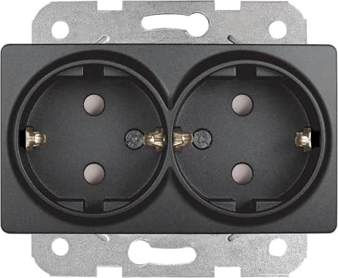 Gece Siyahı Ikili Topraklı Priz Çarpma Karşıtı Mekanizma ve Kapak