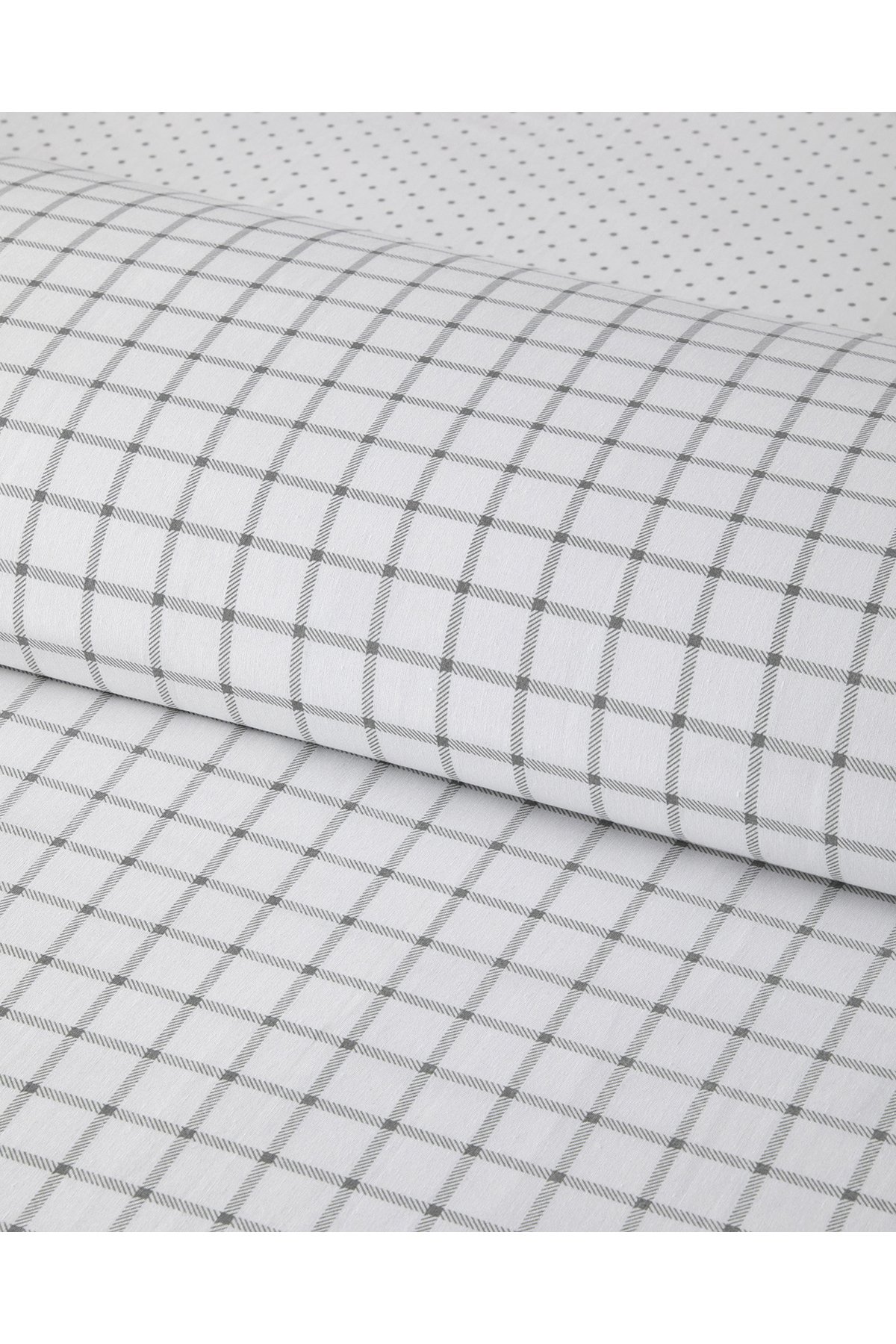 Simple Checks Kolay Ütülenir Çift Kişilik Nevresim Takımı 200x220 cm Gri