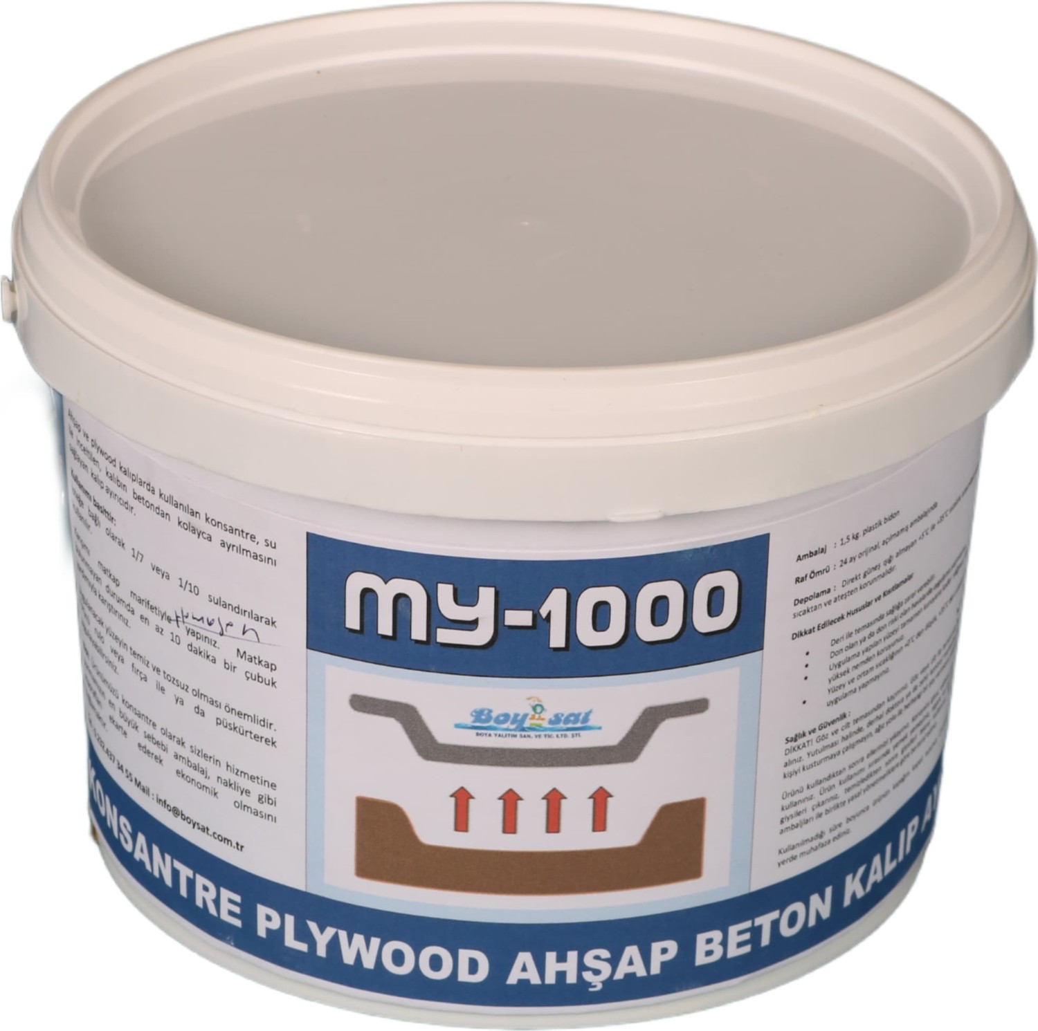 MY-1000 Konsantre Plywood Ahşap Beton Kalıp Ayırıcı 1.5 kg