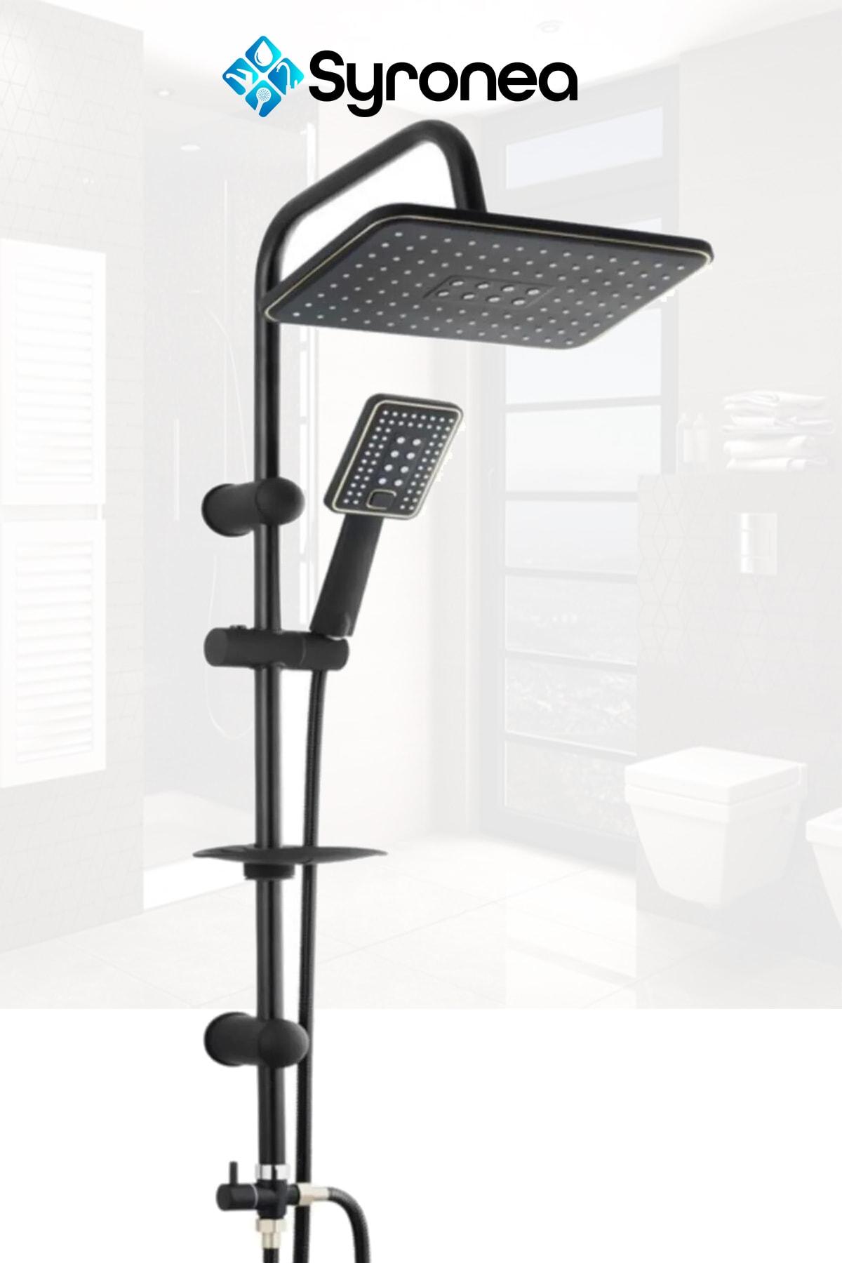 Makedonya Yeni Nesil Siyah Robot Tepe Yağmurlama Kocvizyon Duş Seti Duş Başlığı Duş Hortum