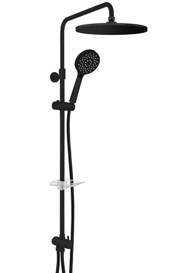 Dalia Plus Teleskobik Kolonlu Banyo Tepe Duş Seti Yuvarlak Takım Mat Siyah 102158040c1
