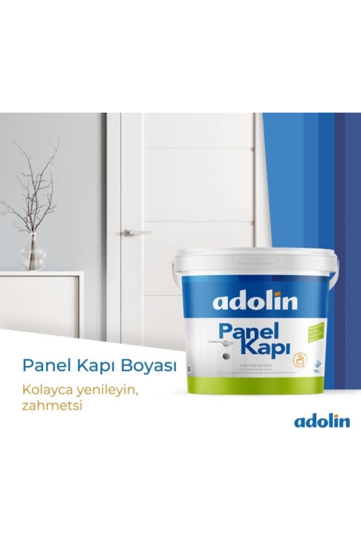 OZKUVVET Adolin Beyaz Su Bazlı Kokusuz Amerikan Panel Kapı Boyası 0.75 LT(Amerikan Panel Kapılar için Özel)