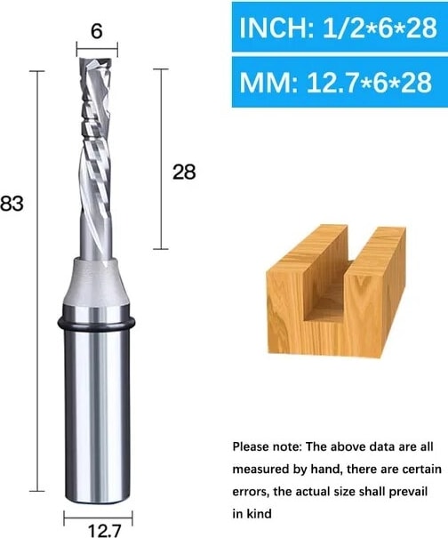 12.7X6X28 Tideway Ağaç Işleme Tct Düz Sıkıştırma Yönlendirici Bit Çift Kaplama Kesici Gravür Planya Kırpma Yukarı Aşağı Freze Kesicisi (Yurt Dışından)