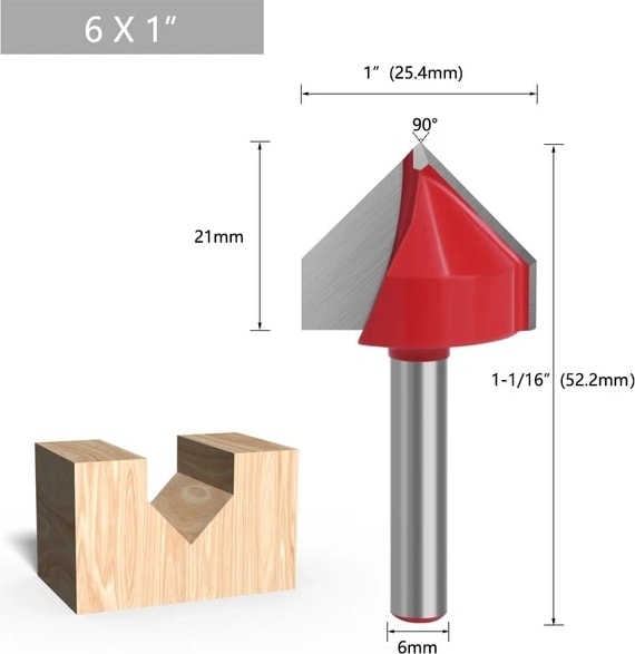 16 1 Adet 1/4 "6.35MM 6mm Shank Freze Kesicisi Ahşap Oyma 90 V Tipi Planya Kesici Oyma Kanal Açma Araçları Yönlendirici Bit Seti Güvenlik (Yurt Dışından)
