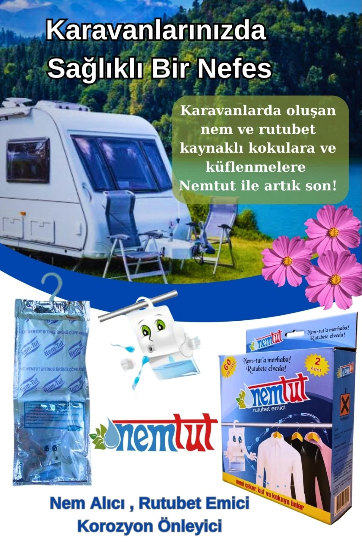 Nem Tutucu Alıcı Rutubet Giderici Önleyici Korozyon Önleyici Koku Giderici 1 Kg 1 Kutu 2 Paket