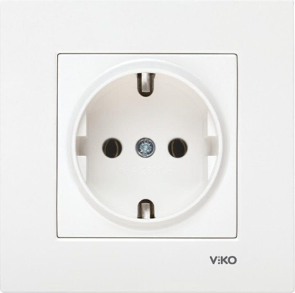 Karre Beyaz Topraklı Priz Çerçeveli