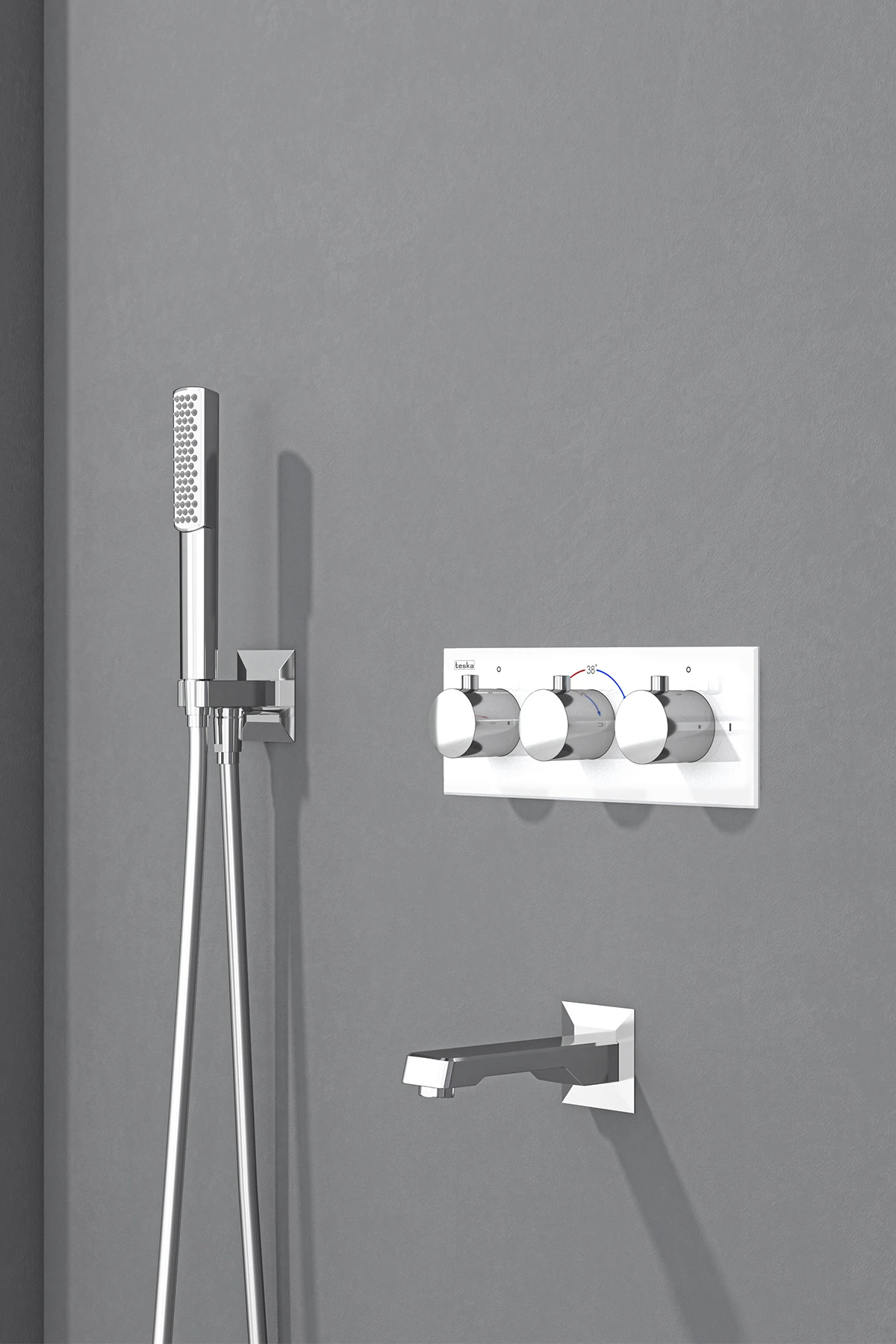 Lande Termostatik Üç Yönlü-beyaz Camlı