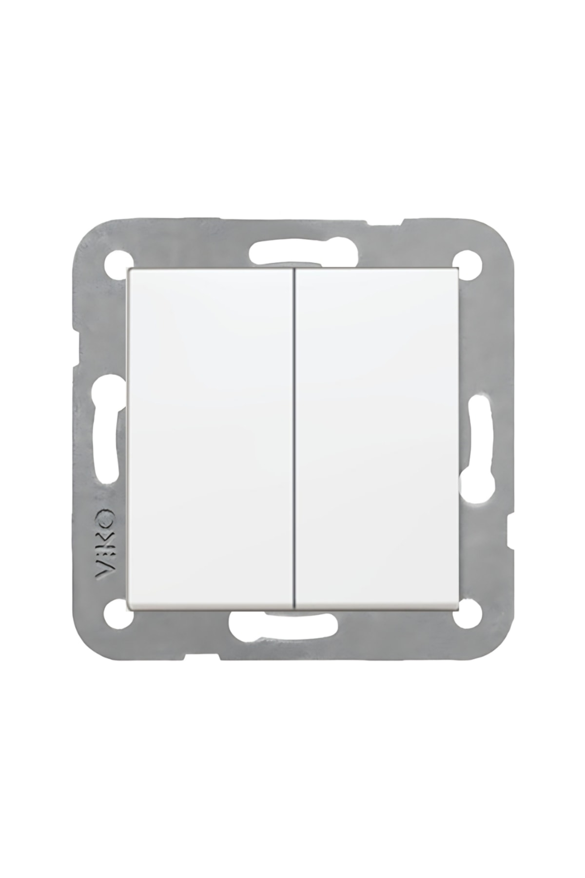 Karre Komütatör, Ikili Topraklı Anahtar Priz – Beyaz, Çerçevesiz